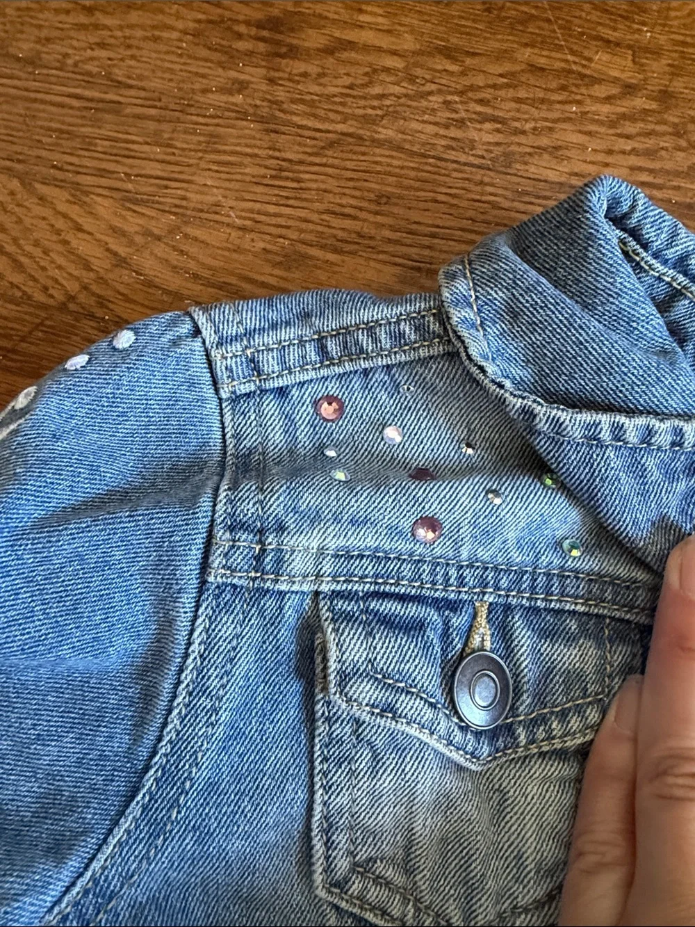 Disney  Denim Jacket with Anna & Elsa Back Graphic